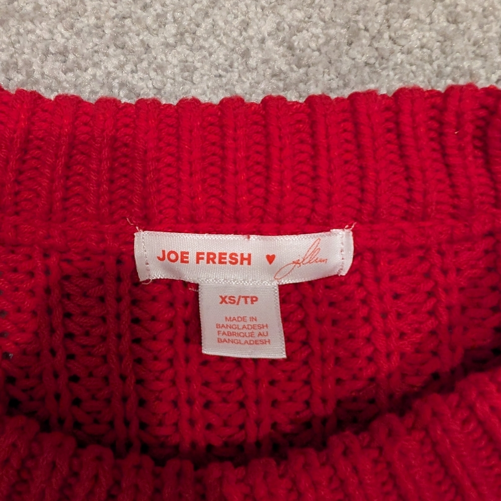 EUC Joe Fresh x jillian harris Women's XS Sweater Christmas Red - Picture 4 of 5